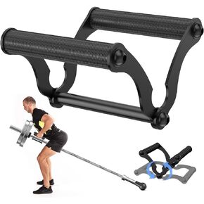 V Bar Landmine Handle Attachment for Barbell Bar, Solid Double D Row Landmine Handle, T Bar Row Handle Attachment with Non-Slip knurling Grip for Olympic Strength Training Bars, Ideal Back Exerciser
