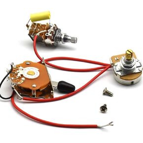 Loaded Pre-wired Electric Guitar Wiring Harness Prewired Kit A500K Pull Potentiometer 500K Brass Pots 3-Way Switch for Gibson LesPaul Strat Guitar