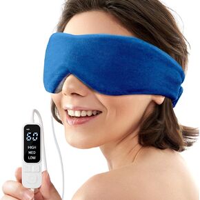 YFONG Heated Eye Mask, Warm Eye Compress Mask for Dry Eyes, USB Electric Eye Heating Pad with Temperature & Timer Control, Dry Eye Mask for Relax & Reduce Eye Strain Dark Circle Dry Eye Improve Sleep