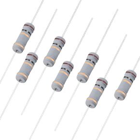 uxcell 50Pcs 1 Ohm Resistor, 2W 5% Tolerance Carbon Film Resistors, 4 Bands for DIY Electronic Projects and Experiments