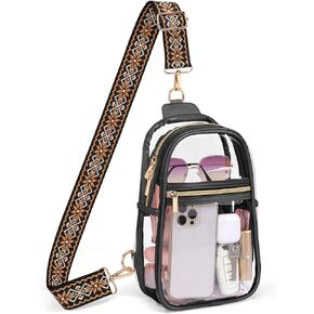 PACKISM Clear Sling Bag - Clear Bag for Stadium Events Sport Concert,Clear Crossbody Bag with Comfortable Strap