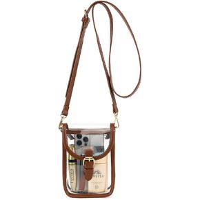 LOXOMU Small Clear Purse for Women Stadium, Clear Crossbody Cell Phone Purse Bag for Concerts, Sporting Event…