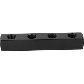 Yuecoom SUS304 Air Hose Manifold Block, 4 Way 1/4 Inch BSPP Thread Pneumatic Air Hose Inline Manifold Block Splitter (4 Way)