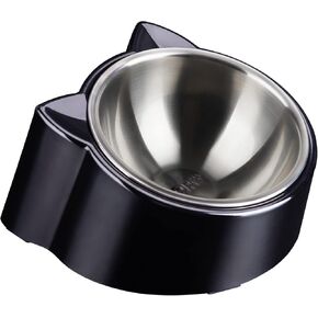 CATPRO أوعية طعام القطط المائلة، وعاء تغذية القطط المائل 15 درجة، وعاء لتقويم العظام للقطط مضاد للقيء ومضاد للانسكاب، وعاء طعام مرتفع للقطط مصنوع من الفولاذ المقاوم للصدأ بزاوية مائلة، رمادي in Kuwait