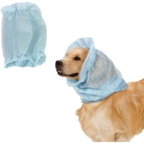 Dog Ear Cover Pet Snood Long Ears Protection Breathable Earmuff Net Muffs Mesh Sleeve Wrap Cap Protector for Grooming Cat Cocker Spaniel Cavalier Basset Summer Keep Mosquito Fly Grass Seeds Out