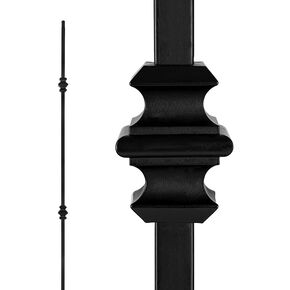 Nuvo Iron Baluster INTR DBL Collar BLK SQI2C