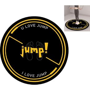 Nisorpa Jump Rope Mat 49'' Round Jump Rope Pad Non-Slip Rope Skipping Mat 1/4'' Thickness Durable Workout Mat Shock Absorbing Mat for Jump Roping, Cardio, Cross Rope Exercise, Gym Black and Yellow
