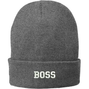 Trendy Apparel Shop Flexfit BOSS College Font Embroidered Winter Knitted Long Beanie