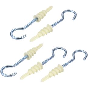 uxcell 5Pcs Self Drilling Drywall Anchor 16mm Inner Dia Zinc Plated Eye Screw Hook Assortment