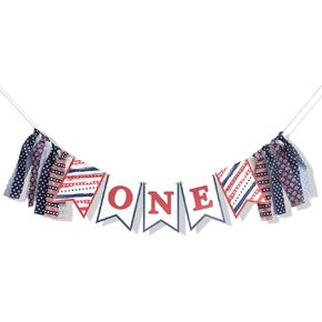 Red White and Blue High Chair Banner - 4th for July Birthday Highchair Banner, Patriotic Birthday Party Decor,Independence Day Decorations,Patriotic 1st Birthday Party Supplies,Fourth of July Party
