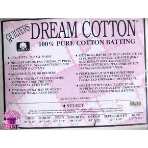 Fabric Hut Quilter's Dream Natural Cotton Batting Select Loft - Queen