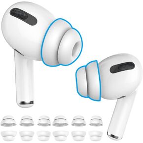 Delidigi 6 Pairs Ear Tips for AirPods Pro 2 and AirPods Pro, Silicone Earbuds Earplug Replacement Accessories Fit in The Charging Case S/M/L Size(Black)