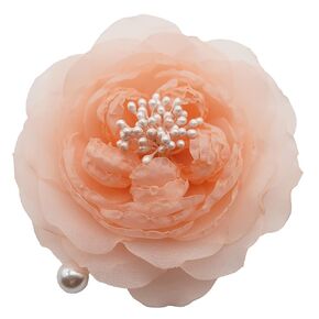 10.5cm CHIFFON JULIET ROSE Flower Brooch Pin By NhanDo Handmade – Floral Brooch Pin, Handmade Gift Ideas, Gift for her, Gift For Mom, Bridesmaid gift, valentines day gifts (Cream White)