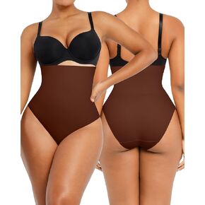 ملابس داخلية نسائية من SHAPELLX مصنوعة من الألياف اللدنة عالية الخصر وتمتد بتغطية كاملة سراويل داخلية للتحكم في البطن