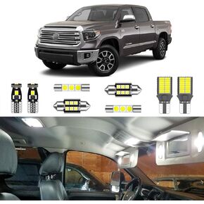 LIGHSTA 18PCS Super Bright White Interior LED Light Kit Package for 2007-2021 Toyota Tundra + Cargo Lights + License Plate Lights and Install Tool