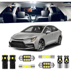 ENDPAGE 6-Pieces Corolla LED Interior Light Kit for 2003-2021 Toyota Corolla White 6000K Interior LED Lighting Package + License Plate Lights, Install Tool