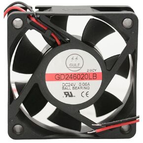 Gulf Electrics 24 VDC Brushless Tubeaxial Fan 60x60x20mm 12" Wires 16.3 CFM