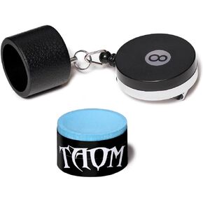 Taom Pyro Billiard Pool Cue Premium Chalk - Blue - with Retractable Chalk Holder