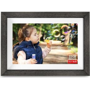 Frameo Digital Picture Frame,WiFi Slideshow Digital Photo Frame with 10.1 Inch IPS Touch Screen,Load from Phone to 32GB Digital Frame,Smart Rotating Pictures via White Electronic Picture Frame,Gift