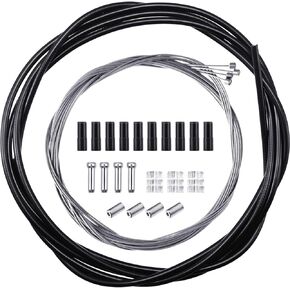 Generic 4PCS Professional Bike Shifter Cable Set,Gear Shifter Cable Groupset, Shifter Cable & Housing Kit for Mountain Road Bike Cycling Repairing,Black