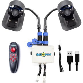 ApisQueen U2 Set 12-16V Brushless Underwater Thruster 3.4Kg(7.5LB) Thrust,with 45A Bi-Directional ESC and Not Waterproof Remote Control for Fishing Boat