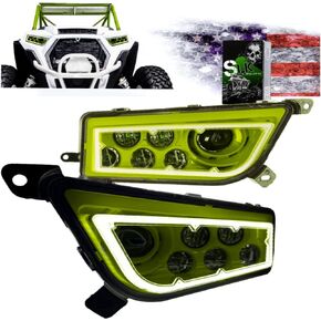 SLK-Lights (BLUE) RZR LED Headlight compatible with Polaris General, Polaris RZR 900s, Polaris razor 1000 XP Turbo (Fits: 2015-2021) (BLUE Halo).