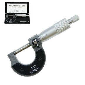 Rigckoml Outside Micrometer, 0-1" Machinist Micrometer, 0.0001" Graduation Micrometer Set, Machinist Tool, Alloy Precision Micrometer, Laser-Etched Micrometer Standard with Case