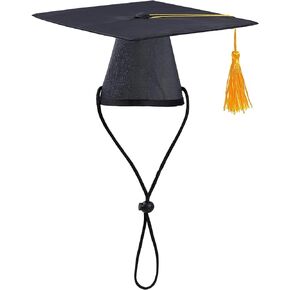 SUMERSHA Pet Graduation Caps Small Dogs Black Graduation Hats with Yellow Tassel Pet Graduation Costume for Puppy Dogs Cats Party Outfits Accessories