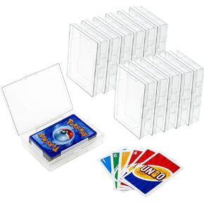 12 Pieces Card Deck Boxes Empty Plastic Storage Box Card Holder Clear Card Case, Snaps Closed