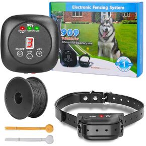 Moclever Electric Fence for Dogs Underground Dog Fence w/9 Adjustable Levels 2 Recivers IPX8 Waterproof Rechargeable Pet Containment System 1.77 Acre Signal Field Range for Small Medium Large Dog