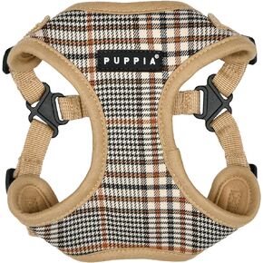 سرج مريح للكلاب من Puppia Lucas (خطوة للداخل)، سرج عصري للربيع والصيف بنمط مربعات للكلاب الصغيرة والمتوسطة، بيج، متوسط