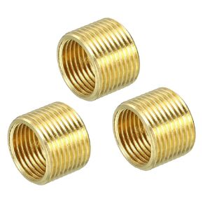 MECCANIXITY Thread Reducing Nuts Insert M14 x 1mm Male to M12 x 1mm Female Brass Adapters 10mm Long Pipe Fitting Conversion Sleeve Reducer, Pack of 3
