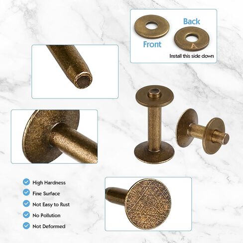 24 مجموعة من المسامير الجلدية، مسامير نحاسية مع أداة، القطر الداخلي 4 مم 3 ألوان 2 ارتفاعات، مسامير جلدية وغسالات نتوءات مع مجموعات أدوات التثبيت للحرف اليدوية الجلدية والأحزمة والمحافظ in Kuwait