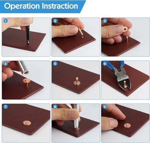 24 مجموعة من المسامير الجلدية، مسامير نحاسية مع أداة، القطر الداخلي 4 مم 3 ألوان 2 ارتفاعات، مسامير جلدية وغسالات نتوءات مع مجموعات أدوات التثبيت للحرف اليدوية الجلدية والأحزمة والمحافظ in Kuwait
