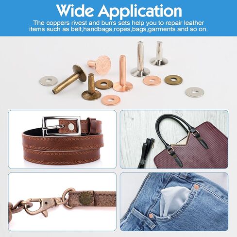 24 مجموعة من المسامير الجلدية، مسامير نحاسية مع أداة، القطر الداخلي 4 مم 3 ألوان 2 ارتفاعات، مسامير جلدية وغسالات نتوءات مع مجموعات أدوات التثبيت للحرف اليدوية الجلدية والأحزمة والمحافظ in Kuwait