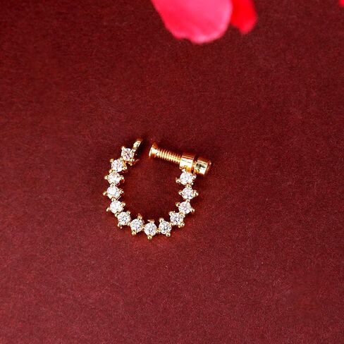 OPAL TOUCH Women Nose pin/Nath Nose Ring Traditional Jewellery-White Gold CZ Nose Pin in Saudi Arabia