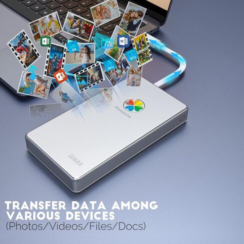 iDiskk 【قرص صلب خارجي معتمد من MFI بسعة 4 تيرابايت لأجهزة iPhone وiPad (جميع الموديلات) Android Mobile وMacBook وWindows PC، محرك أقراص Photo Stick إلى Bacukp الصور/مقاطع الفيديو والملفات وiPhone Photo Stick 4 تيرابايت in Kuwait