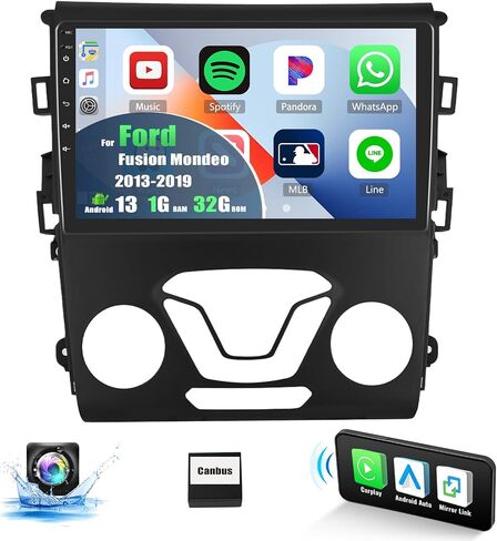 ستيريو سيارة Android 13 لسيارة Ford Fusion Mondeo 2013-2019,9 بوصة HD شاشة تعمل باللمس Ford Fusion Mondeo راديو السيارة مع Carplay اللاسلكي Android Auto WiFi GPS Navigation Bluetooth FM Radio SWC+AHD الكاميرا الخلفية in Saudi Arabia