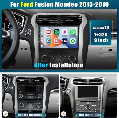 ستيريو سيارة Android 13 لسيارة Ford Fusion Mondeo 2013-2019,9 بوصة HD شاشة تعمل باللمس Ford Fusion Mondeo راديو السيارة مع Carplay اللاسلكي Android Auto WiFi GPS Navigation Bluetooth FM Radio SWC+AHD الكاميرا الخلفية in Saudi Arabia