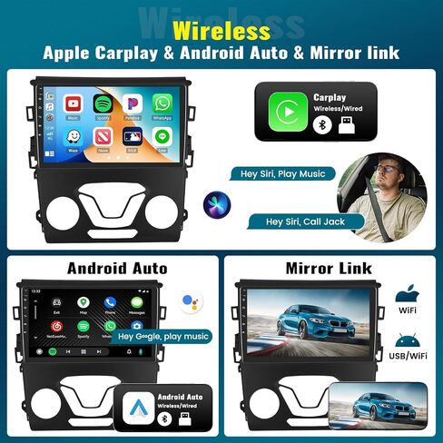 ستيريو سيارة Android 13 لسيارة Ford Fusion Mondeo 2013-2019,9 بوصة HD شاشة تعمل باللمس Ford Fusion Mondeo راديو السيارة مع Carplay اللاسلكي Android Auto WiFi GPS Navigation Bluetooth FM Radio SWC+AHD الكاميرا الخلفية in Saudi Arabia