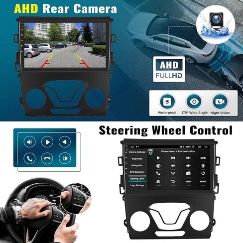 ستيريو سيارة Android 13 لسيارة Ford Fusion Mondeo 2013-2019,9 بوصة HD شاشة تعمل باللمس Ford Fusion Mondeo راديو السيارة مع Carplay اللاسلكي Android Auto WiFi GPS Navigation Bluetooth FM Radio SWC+AHD الكاميرا الخلفية in Saudi Arabia