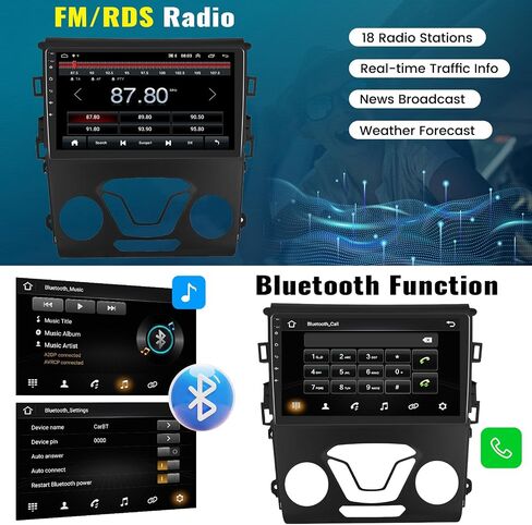 ستيريو سيارة Android 13 لسيارة Ford Fusion Mondeo 2013-2019,9 بوصة HD شاشة تعمل باللمس Ford Fusion Mondeo راديو السيارة مع Carplay اللاسلكي Android Auto WiFi GPS Navigation Bluetooth FM Radio SWC+AHD الكاميرا الخلفية in Saudi Arabia