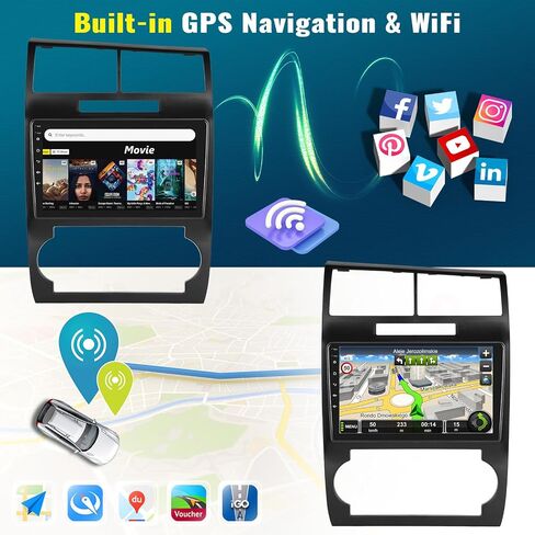 2G+64G Android 13 Car Stereo for Dodge Charger/Magnum 2005-2007 with Wireless Apple Carplay Android Auto,9'' Touchscreen Car Radio with GPS Navigation,Bluetooth,WiFi/FM/RDS Radio,SWC+Backup Camera in Saudi Arabia