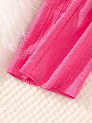 Milumia Girl's Casual Paperbag Elastic Waist Wide Leg Palazzo Pants Plisse Long Trousers in Saudi Arabia