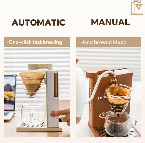 Electric Pour Over Coffee Machine Automatic ,One Button Press Drip Electric Coffee Maker with Elegant Design for Car Camping Hiking Outdoors Portable Use,10oz 400W Americano Dripper (Classical White) in Saudi Arabia