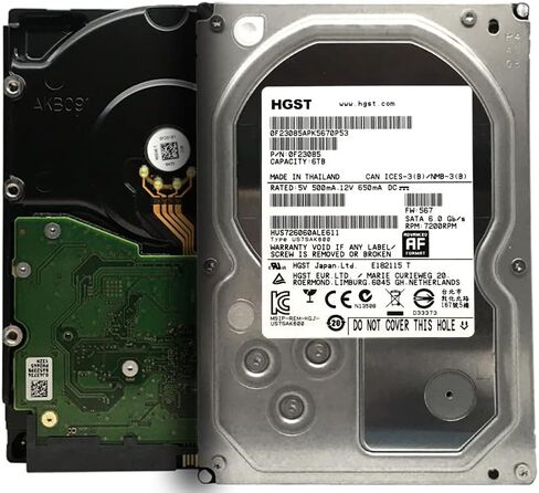 HGST Ultrastar (HUS726060ALE611) 6TB 7200RPM 128MB Cache SATA 6Gb/s 3.5-inch Enterprise Hard Drive - (for RAID, NAS, Desktop PC, Surveillance Storage) - 5 Year Warranty (Renewed) in Saudi Arabia