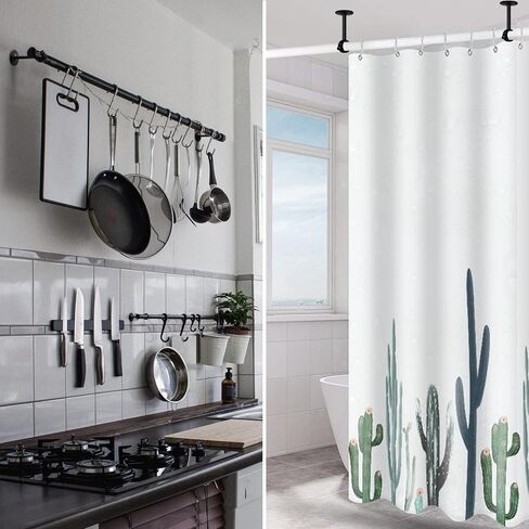 سقف ستارة قضيب بين قوسين، 1 بوصة الثقيلة ستارة قضيب قوس أسود خزانة شفة قضيب حامل نهاية الدعم 8 حزمة حامل عمود الستار مآخذ سقف جبل ستارة قضيب قوس لخزانة الملابس in Kuwait