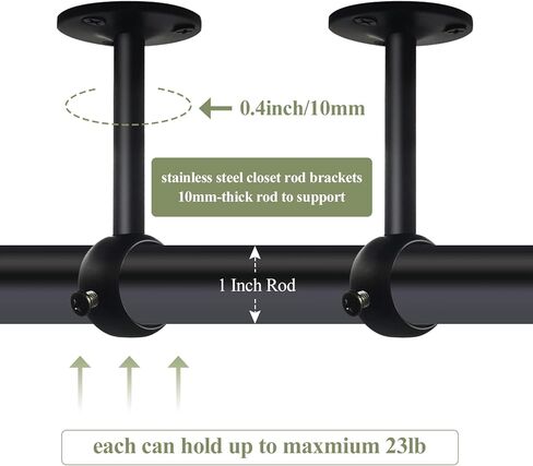 سقف ستارة قضيب بين قوسين، 1 بوصة الثقيلة ستارة قضيب قوس أسود خزانة شفة قضيب حامل نهاية الدعم 8 حزمة حامل عمود الستار مآخذ سقف جبل ستارة قضيب قوس لخزانة الملابس in Kuwait