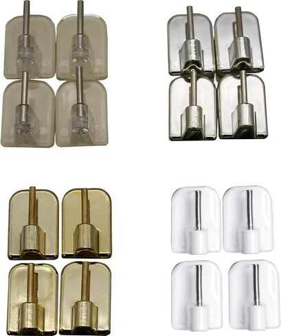 EVIDECO French Home Goods Self Adhesive Hooks Sash Rod Kitchen Curtains Set of 4 - Clear in Saudi Arabia