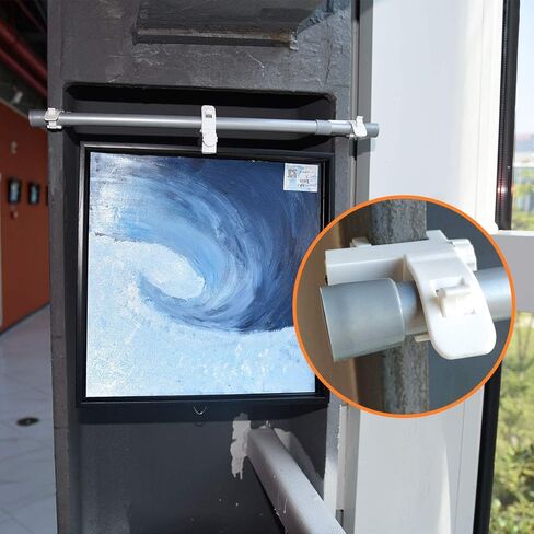 حوامل مشابك قابلة للتعديل من KXLIFE، دعامات قضيب ستارة بدون حفر، دعامات خطاف ستائر، شماعات قضيب الستارة، حامل قضيب التثبيت (4 قطع) in Kuwait